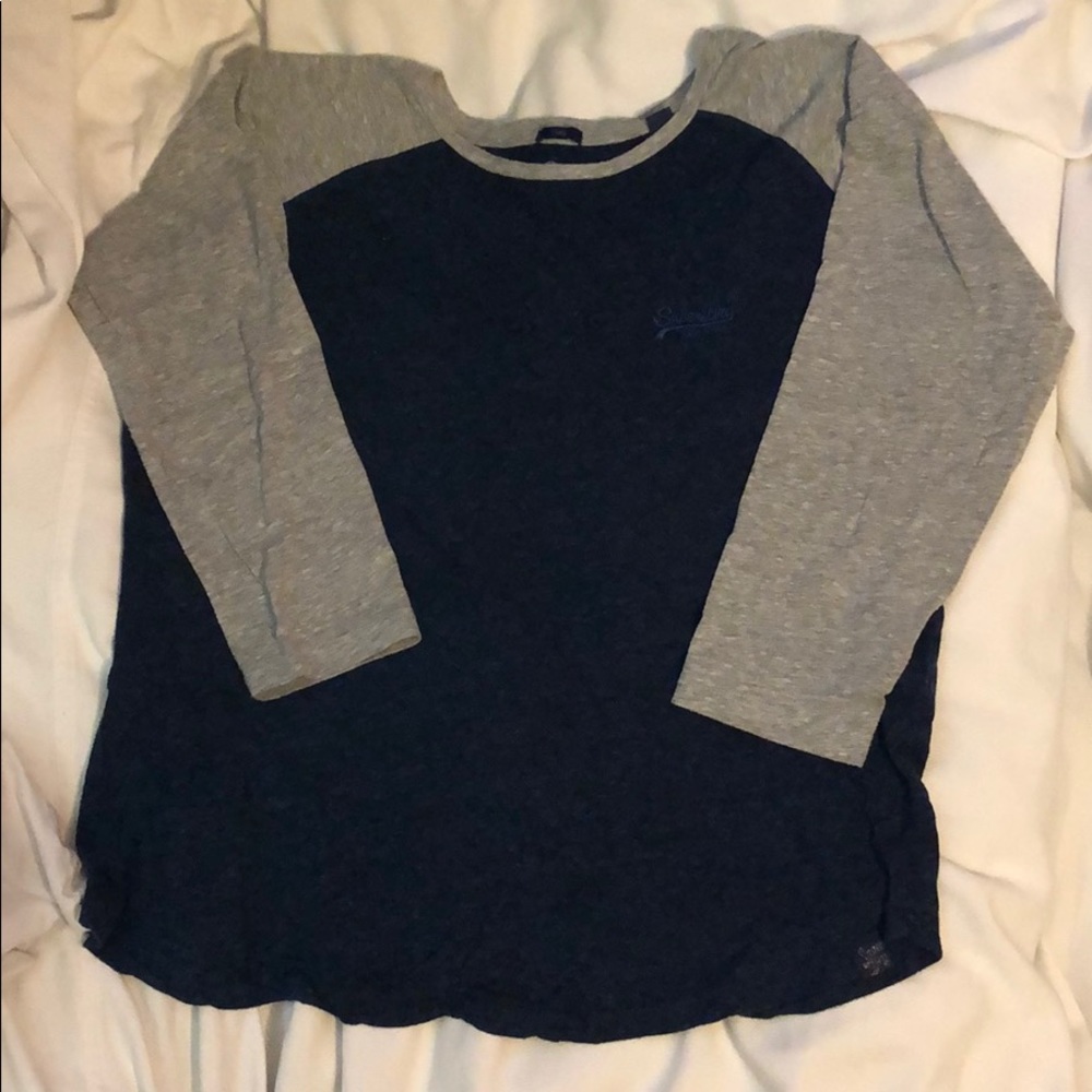 SuperDry Navy&Grey Baseball Tee size large